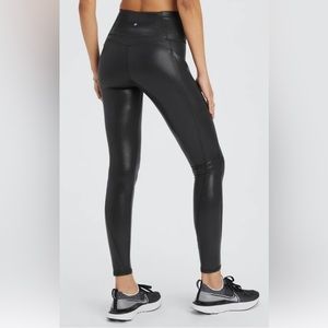 Fabletics black medium high-waisted foil legging NWT
